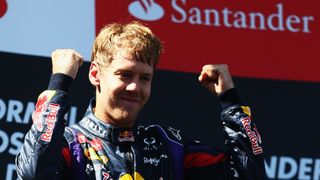 Es ist vollbracht! Sebastian Vettel feierte auf dem Nürburgring nicht nur den ersten Sieg auf deutschem Boden, sondern konnte auch erstmalig im Monat Juli gewinnen. Darüber hinaus gewann der Red-Bull-Pilot zum ersten Mal seit Italien 2011 wieder ein in Europa ausgetragenes Rennen., Foto: Red Bull