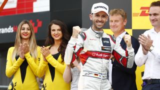 Rene Rast (Audi), Sieger: "Ich bin mega-happy! Führung ausgebaut - perfekt. Mein letzter Sieg liegt nun ja auch schon fünf Rennen zurück, deswegen freue ich mich sehr. Am Ende hatte ich kaum noch Reifen, obwohl ich versucht habe, sie mir einzuteilen. Das Rennen war ein Mega-Kampf.", Foto: DTM